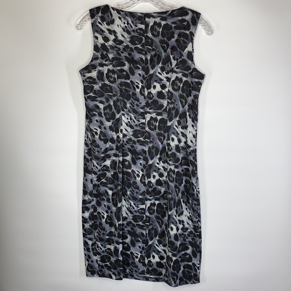 AB Studio Sleeveless Animal Print Black Gray Dress Size 8 - Picture 2 of 8